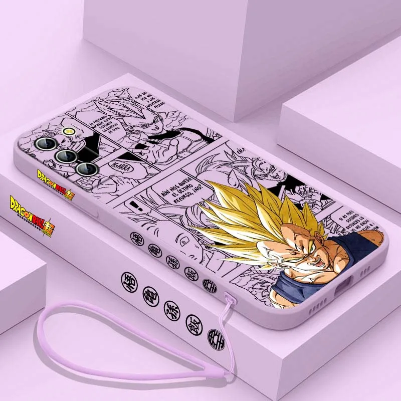 D-Dragon Ball Saiyan Vegeta para Samsung Galaxy S25 S24 S23 S22 S21 S10 FE Plus Ultra 5G cubierta de la caja del teléfono de cuerda izquierda líquida - imagen 5