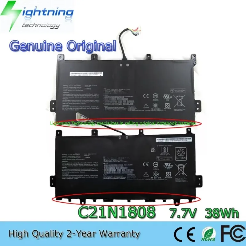 Batería de portátil Original y genuino de 2025 años C21N1808 7,7 V 38Wh para Asus Chromebook C523NA-A2 C423NA-BZ C423NA-EB C423NA-EB0108