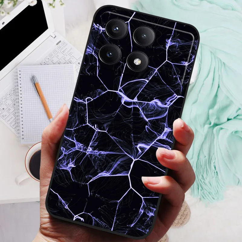 Funda de silicona para Xiaomi Poco F6 Pro, carcasa suave de TPU, color negro, Lobo y León, 2024 - imagen 3
