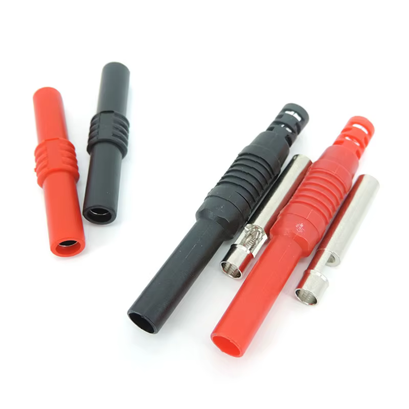 Conector Banana aislado de 4mm a 4mm, conector acoplador hembra, adaptador hembra, extensión aislada, negro, rojo, M20