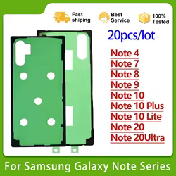 Adhesivo para cubierta trasera de Samsung Galaxy Note 20, 10, 9, 8, 7 Plus, cinta adhesiva para puerta de batería Ultra Lite, 20 unidades