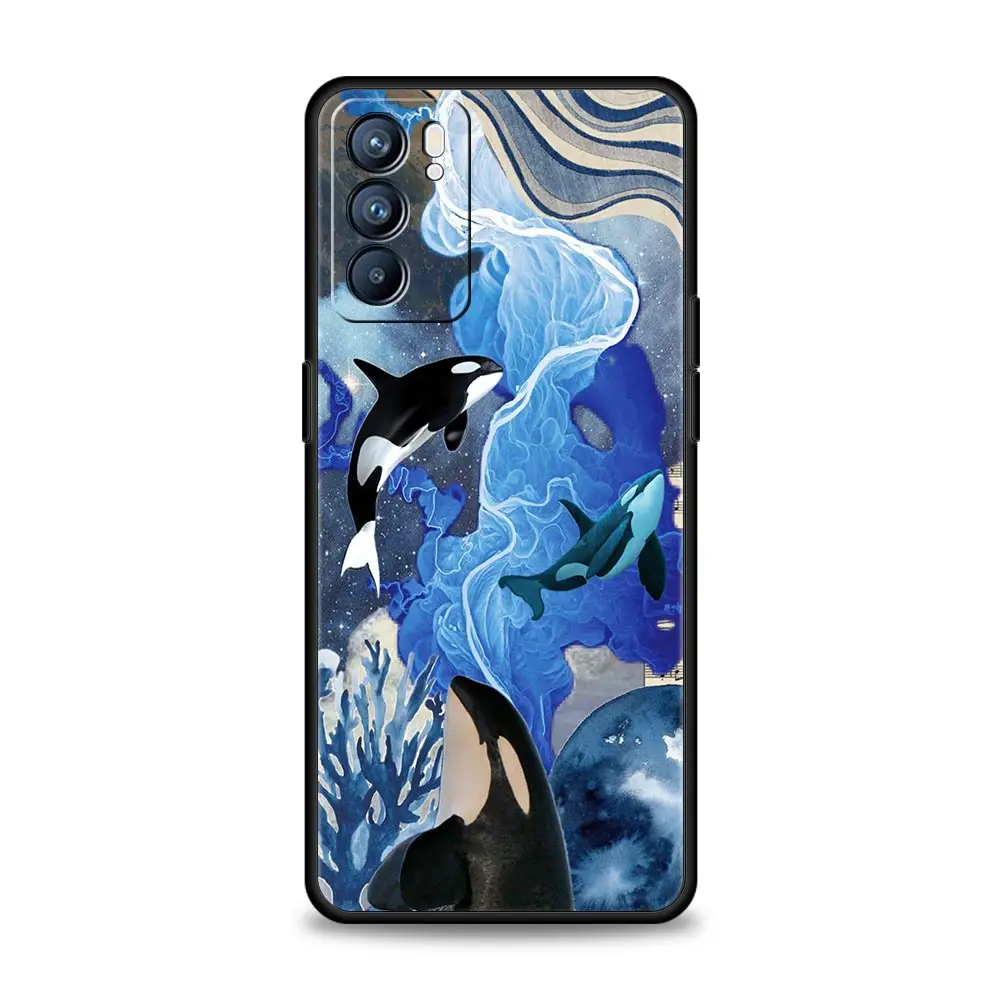 Funda de teléfono con tema Ocean Life para Oppo Reno14 Reno13 Reno12 11 F 10 Find X5 X9 Pro A54 5G A53 A52 A9 A74 A78 4G A79 A80 A98 - imagen 3
