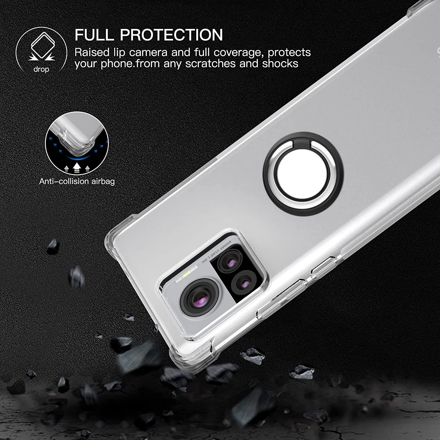 Soporte de anillo de TPU suave, Esquinas reforzadas, funda a prueba de golpes para Moto X40, X30, S30 Pro Edge Plus, 30, 40, Ultra Fuison Neo Lite - imagen 4