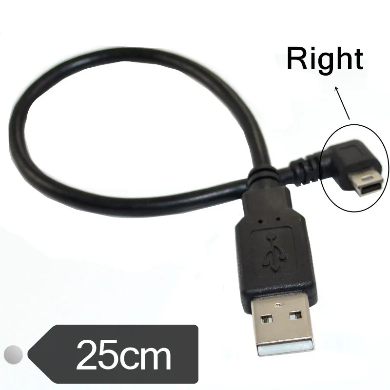 Cable de sincronización de datos USB 2,0 a Mini USB, codo en ángulo de 90 grados, Cable de carga de 5 pines B macho a macho para cámara MP3 MP4 - imagen 5