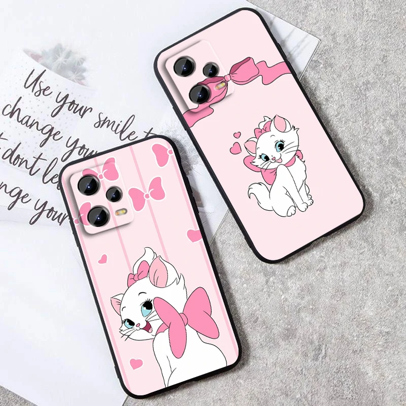 Disney funda de teléfono con diseño de Mary Cat para Xiaomi, carcasa bonita para Redmi Note 13, 12R, 12, 12S, Turbo 11, 11T, 11S, 10, 10S Pro Plus, 5G, color negro - imagen 3