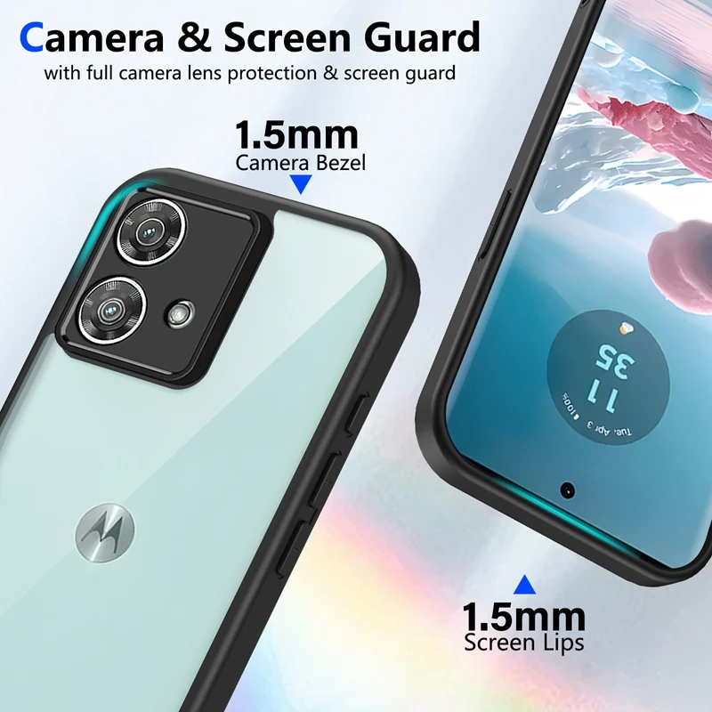 Funda de silicona transparente para Motorola Moto G84 G64 G54 G34 G24 G14 G04 G04S Power PC trasera TPU parachoques cubierta de teléfono a prueba de golpes - imagen 5