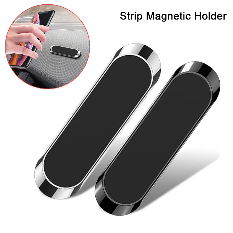 Soporte magnético para teléfono de coche, Mini soporte con forma de tira para salpicadero, para iPhone, Samsung, Xiaomi, imán de Metal, GPS, soporte para pared para coche - imagen 2