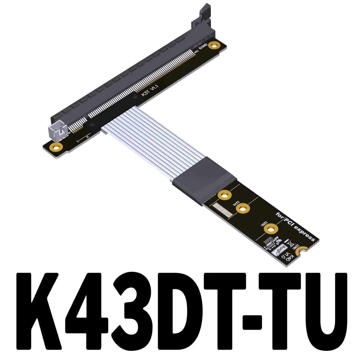 ADT-Link M.2 NGFF NVMe STX placa base Cable extensor de tarjeta gráfica a PCIE 4,0x16 90 grados en ángulo 16x adaptador elevador puentes - imagen 4