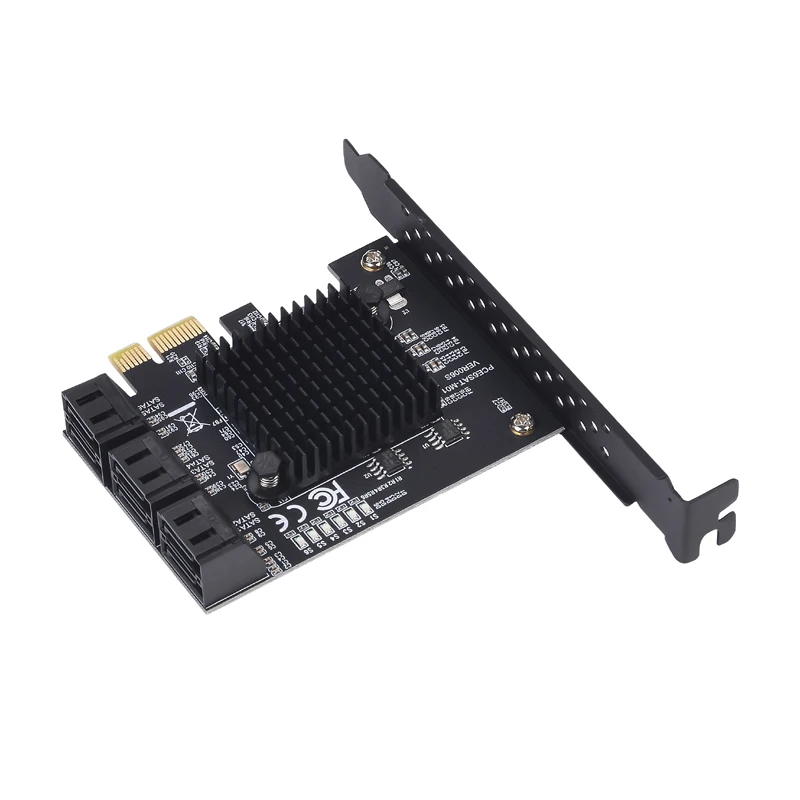 Nueva tarjeta SATA3 PCIE X1 de 6 puertos PCI Express SATA 3 PCIE a SATA 3,0 tarjeta PCI-E/PCIE SATA con soporte de perfil bajo agregar tarjeta - imagen 3