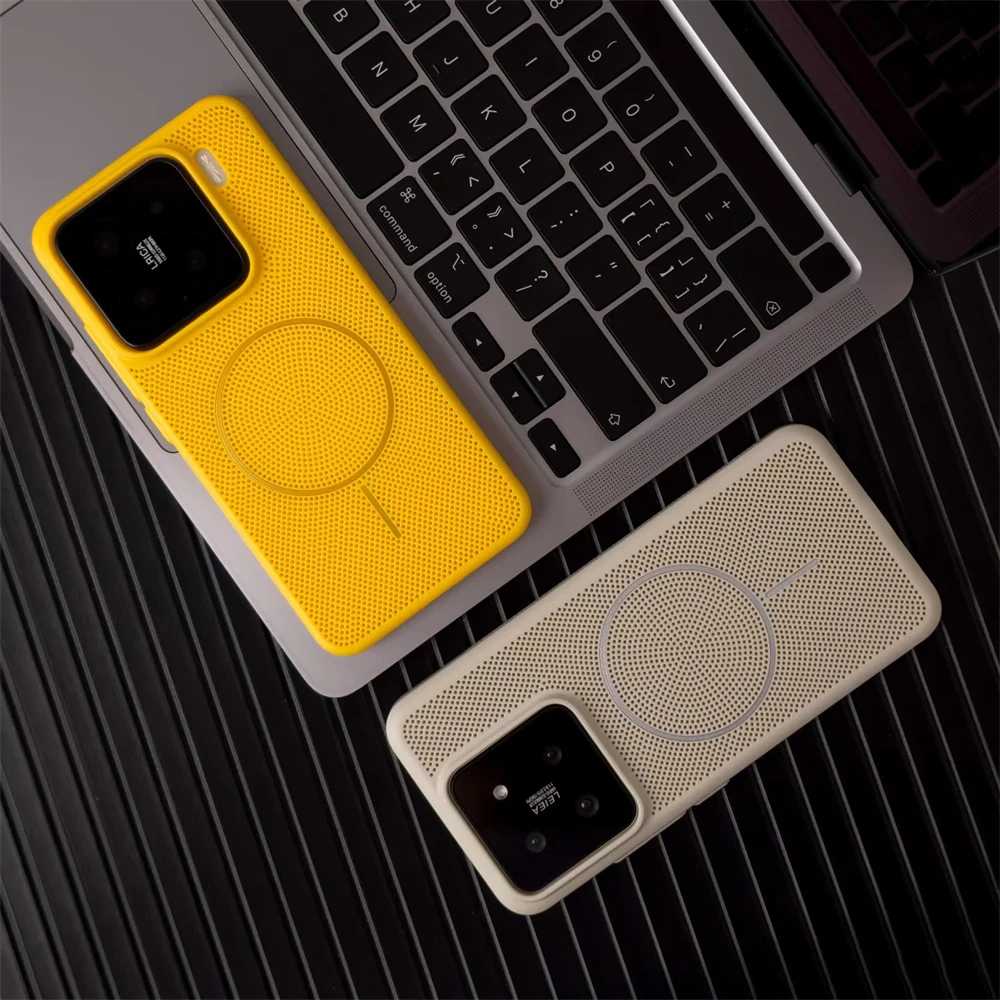 Para Xiaomi Mi 14 15 Pro Ultra fino hueco disipación de calor Magsafe funda de teléfono carga inalámbrica magnética cubierta protectora mate - imagen 4