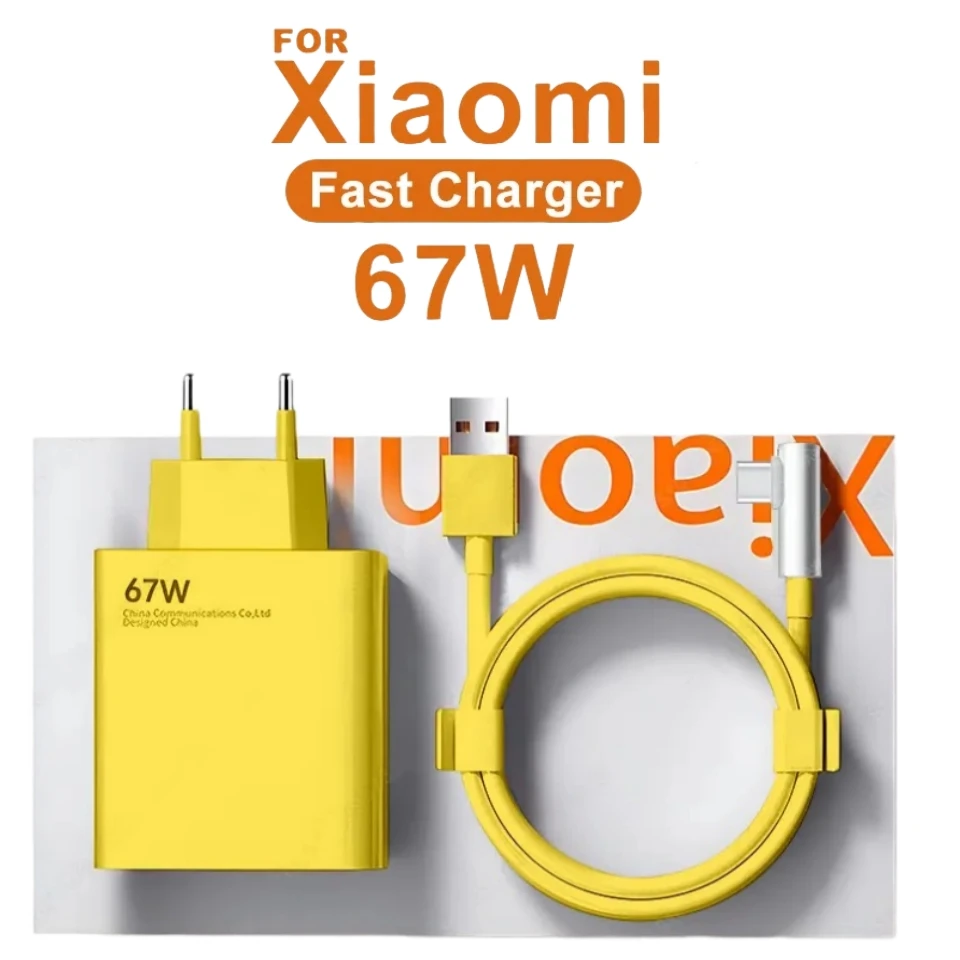 Para Xiaomi 67W USB cargador súper rápido adaptador de corriente Mi 12 11 6A tipo C Cable POCO X5 X4 Pro Redmi Note 9 10 11 carga