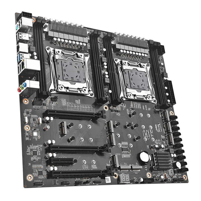 Placa base de CPU DUAL X99 para CPU LGA 2011-3 V3/V4 10 * SATA 8 * servidor NVMe placa base de estación de trabajo NAS 8 * DDR4 4 canales - imagen 2