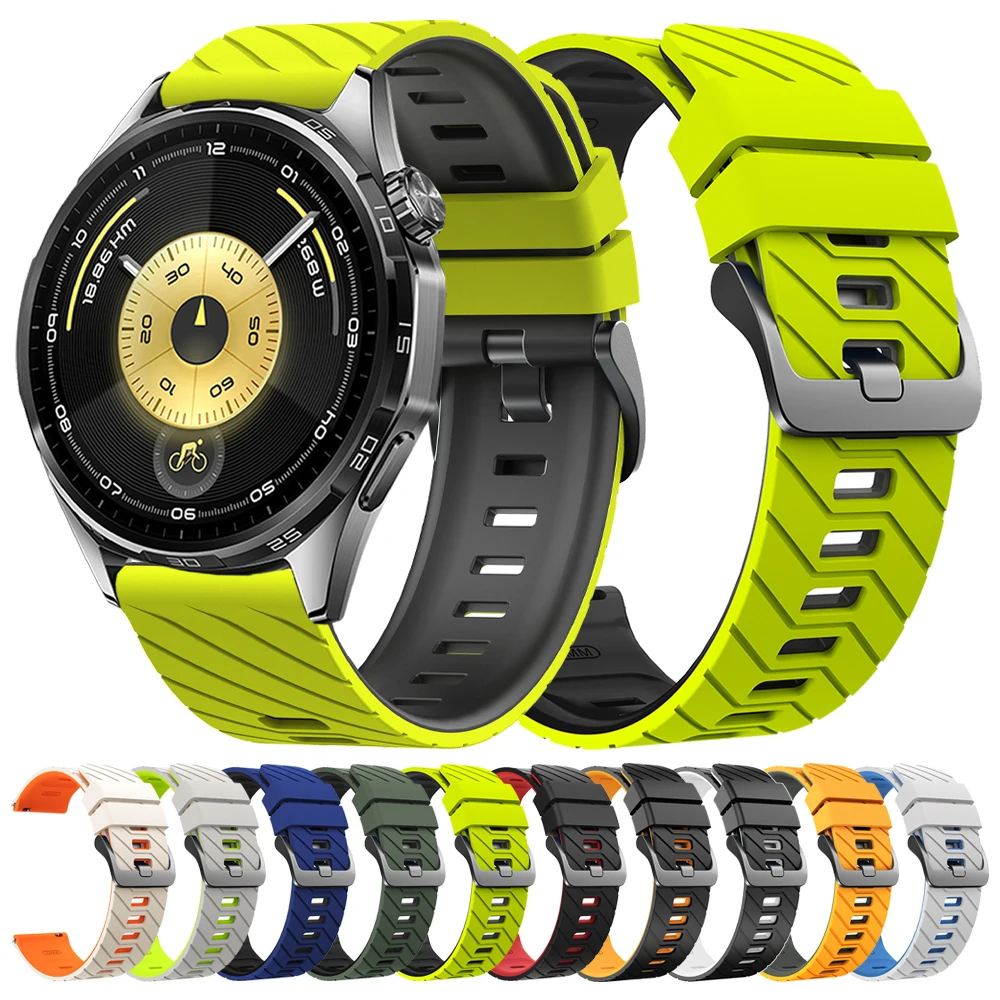 Correa deportiva de repuesto de silicona de 22mm para Huawei Watch GT 6 Pro 46mm/GT5 GT4 GT3 GT2/Watch 5 4 3/pulsera de dos tonos definitiva