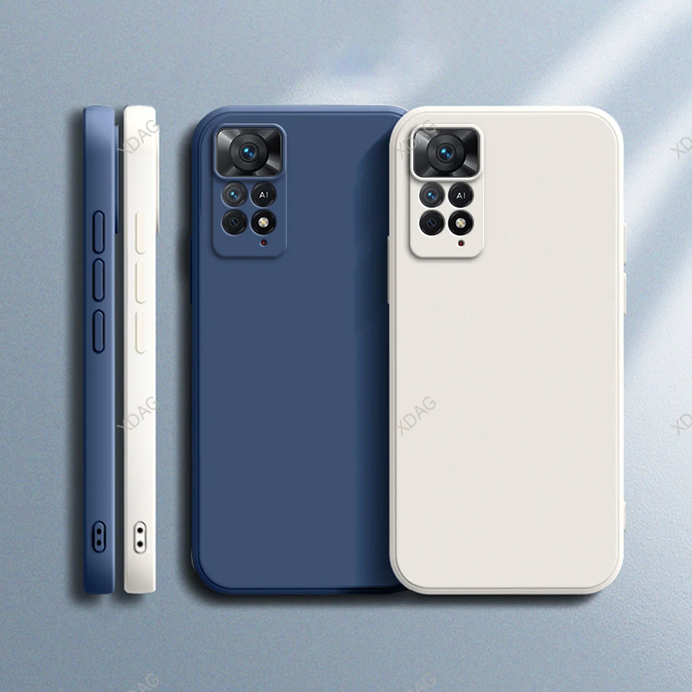 Funda de teléfono de Color puro para Xiaomi Redmi Note11 Note 11 11E 11T 11Pro Pro Plus Pro + 11S 11SE 4G 5G, funda trasera de silicona líquida suave