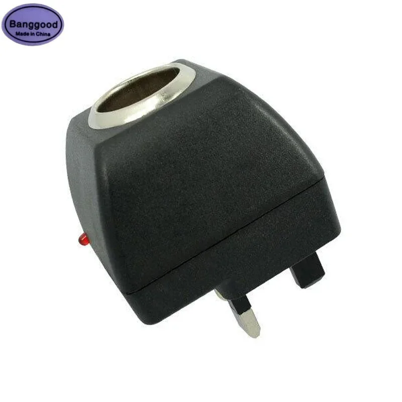 Adaptador de Cable para encendedor de cigarrillos de coche, convertidor de fuente de alimentación, CA 220V a cc 12V, Reino Unido