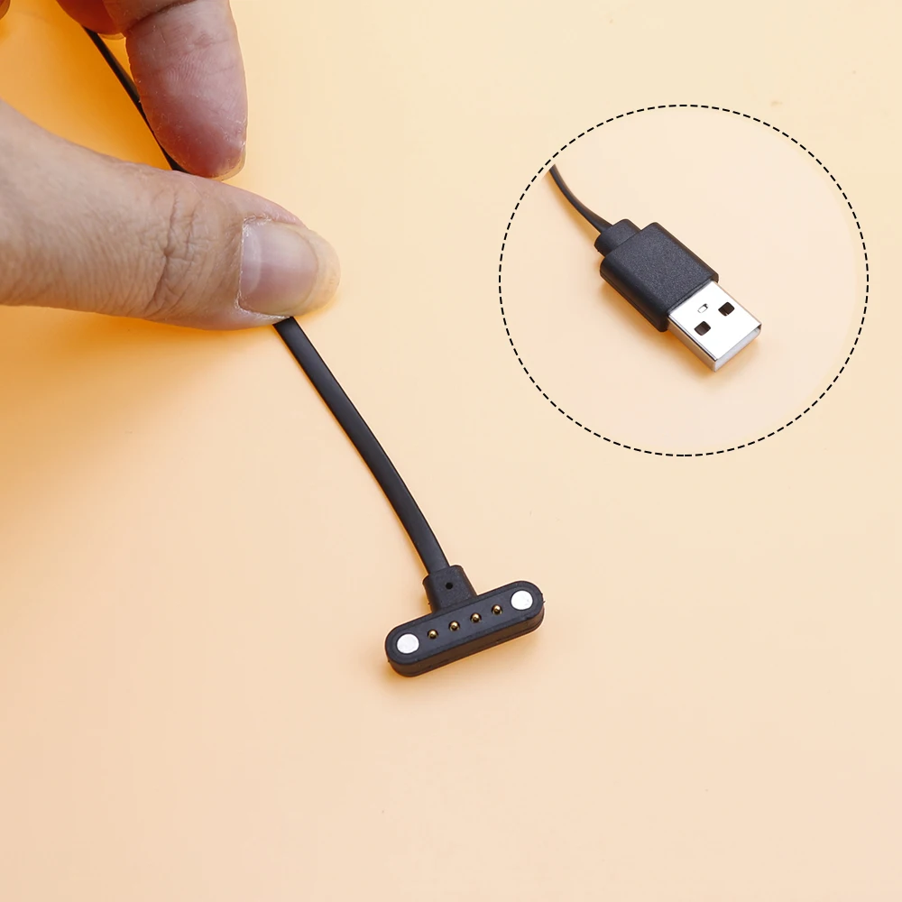 Reloj inteligente Universal en forma de T y pulsera, Cable de carga de datos magnético, cargadores de respaldo USB de 4 pines y 9mm, compatible con DM98 LemX10/DM20 - imagen 4