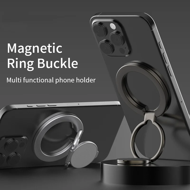 Soporte de anillo magnético de doble cara para teléfono móvil, accesorio plegable portátil, soporte de agarre para iPhone - imagen 4