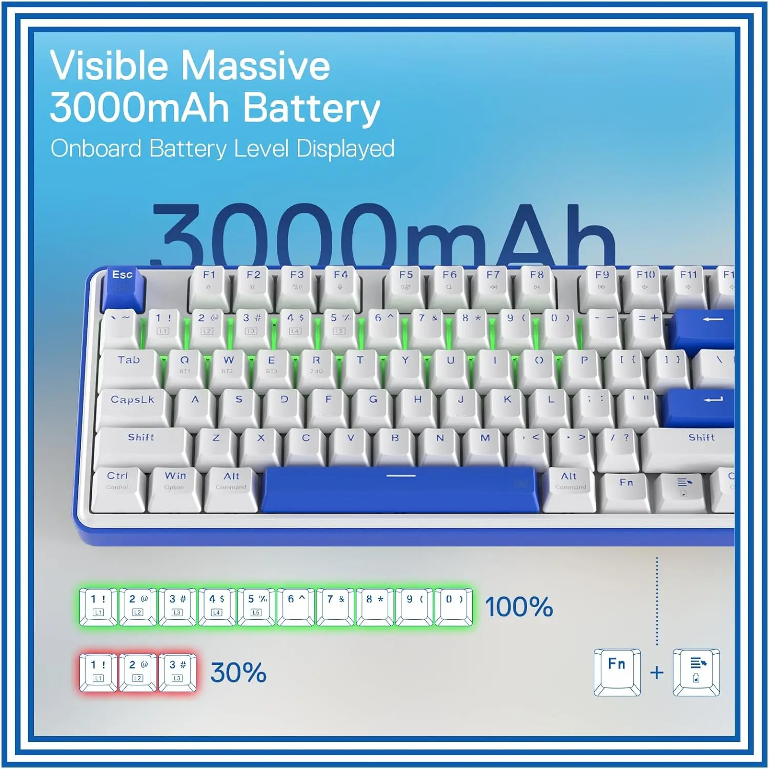 Redragon-teclado inalámbrico K685 PRO para juegos, teclado RGB con junta de 104 teclas, 3 modos, 3 modos, diseño 100%, interruptor mecánico rojo de intercambio en caliente - imagen 5