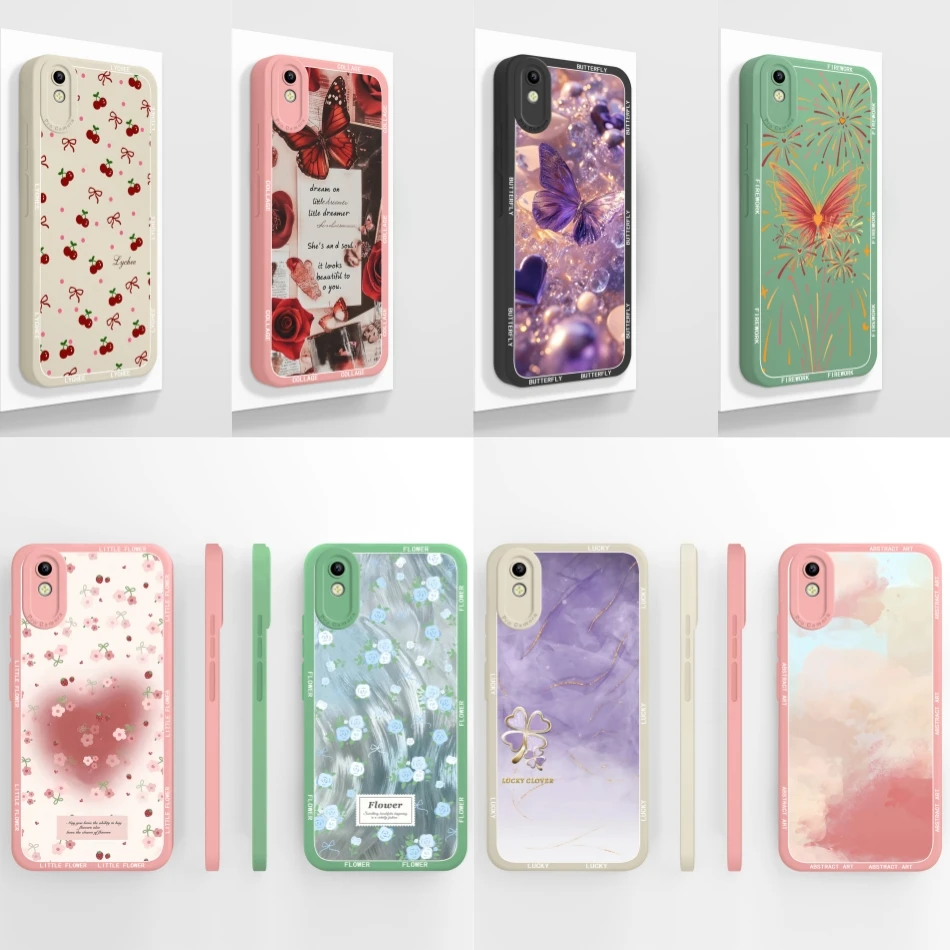 Para Vivo Y93 Y93S Y91C Y91i Y90 Y1S funda bonita cereza protección completa parachoques para Vivo Y 93 funda trasera de teléfono de silicona líquida suave