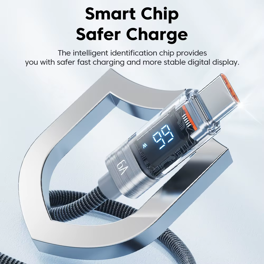 Toocki Cable USB tipo C 6A 66W para Huawei OPPO pantalla cargador de carga rápida Cable USB C Cable de datos para Xiaomi 12 Samsung Realme - imagen 2