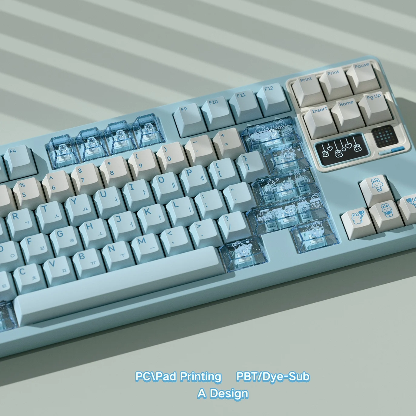 Juego de teclas con tema de conejo Holiday Park, teclas personalizadas de sublimación PBT con perfil de cereza para accesorios de teclado mecánico - imagen 2