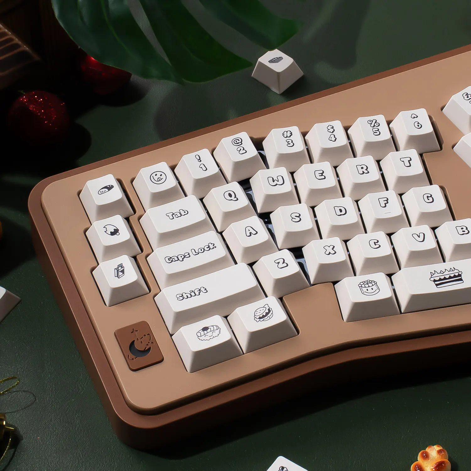 MAIMOOO-teclas de postres bonitas, perfil de cereza/MOA, sublimación PBT blanca minimalista, teclas personalizadas para teclado mecánico Alice - imagen 3