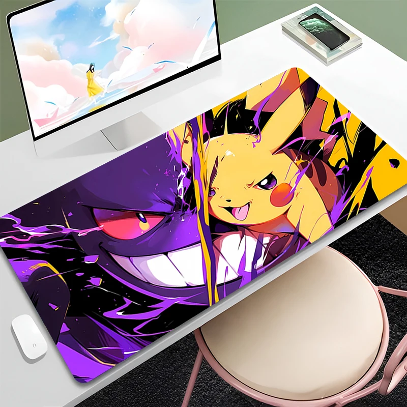 Alfombrilla de ratón de Anime P-Pikachues, tapete de juego genial para ordenador portátil, PC, alfombrilla de mesa suave para oficina, alfombrilla para ratón bonita, alfombra para teclado Kawaii para regalo de niña
