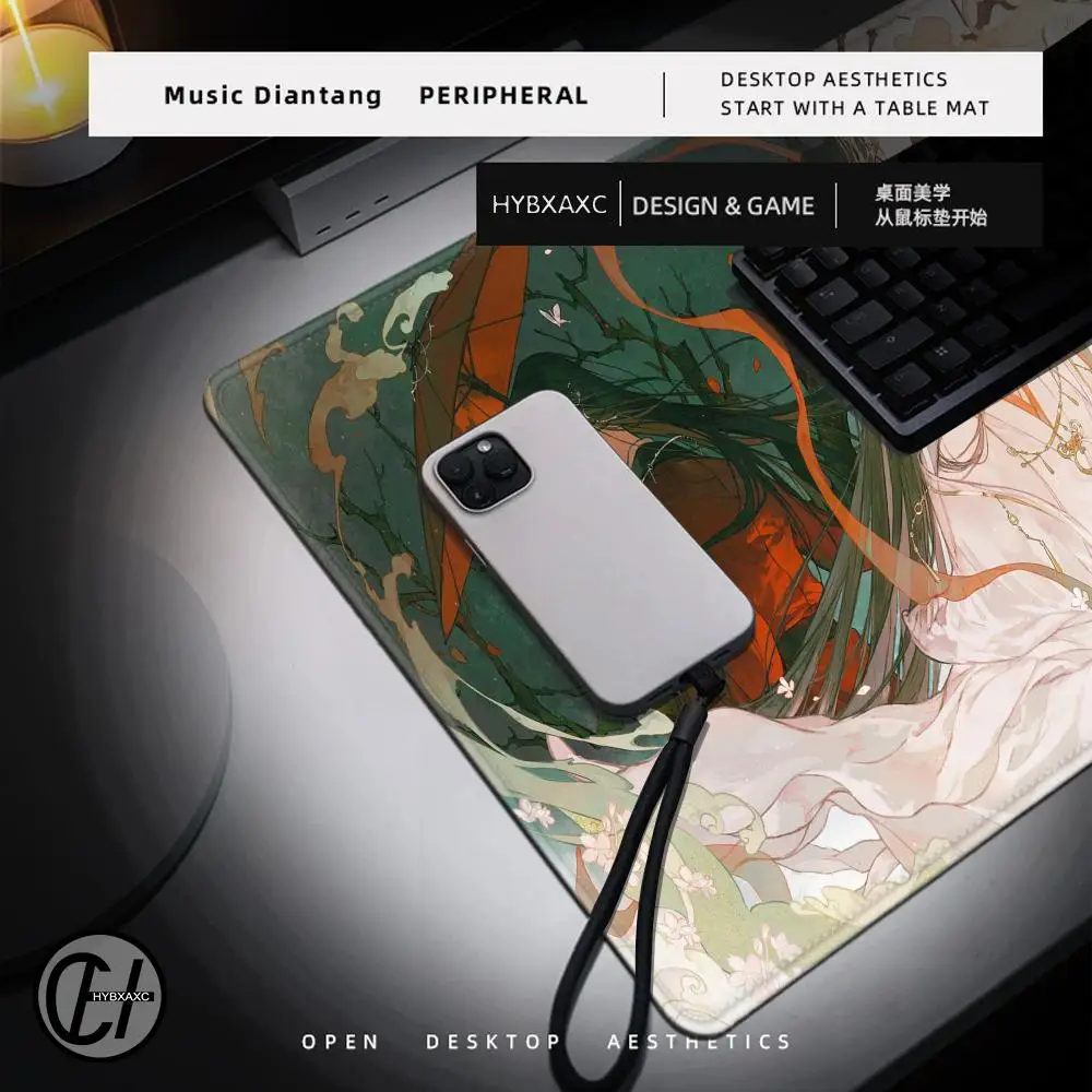 Alfombrilla de ratón de goma grande HD TGCF Xie Lian Hua Cheng, 90x40cm, arte creativo de dibujos animados Ruoye y e-ing, alfombrilla antideslizante para fanáticos de Cosplay BL - imagen 5