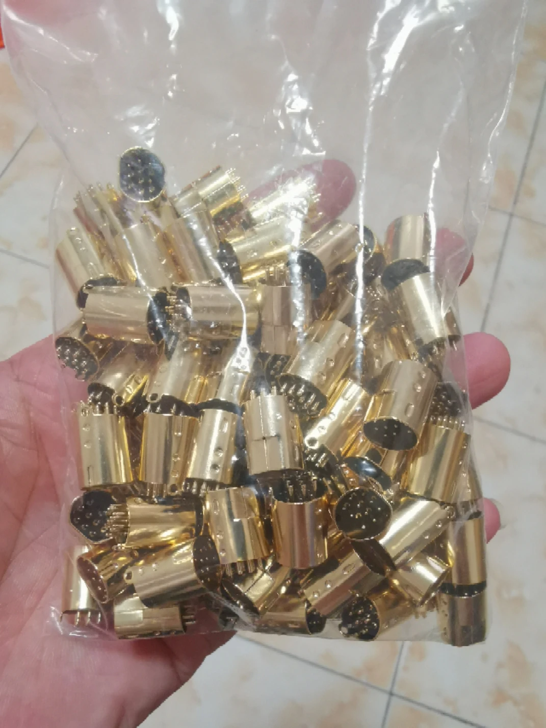 Conector dorado de 10 pines, 100 piezas
