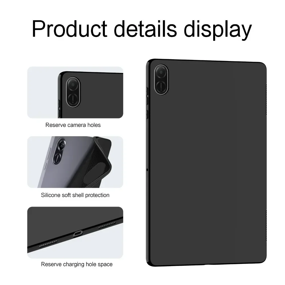 Funda para tableta Honor Pad X8a 11 pulgadas 2024 Flexibel carcasa negra de TPU funda de silicona suave para Honor Pad X8a funda de 11" - imagen 3