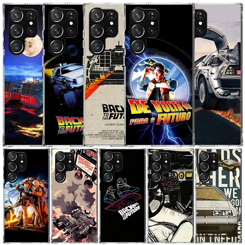 Funda de teléfono de silicona con llamada de Regreso al futuro para Samsung Galaxy S23 S24 S25 Ultra S21 Plus S20 FE S22 S10 + Funda de borde Ga