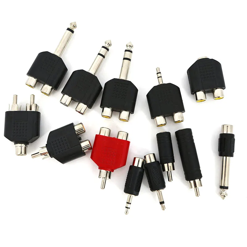 6,35/6,5mm macho a 3,5mm Audio estéreo/mono Jack hembra a 2 RCA macho conector de Audio adaptador convertidor altavoz - imagen 2