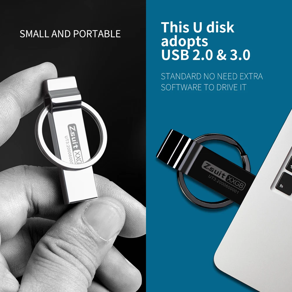 Zsuit Metal USB 3,0 PenDrive alta velocidad Flash Usb Memory Stick 32GB 64GB 128GB impermeable USB Flash Pen Drives U Disk - imagen 5