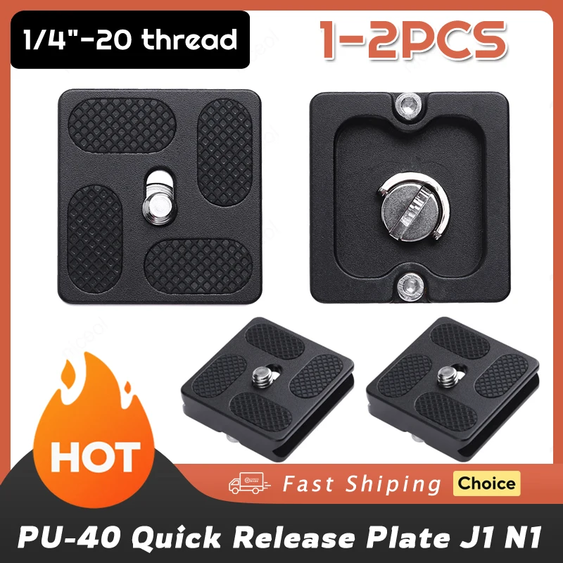 Placa de liberación rápida PU40 J1 N1 cabeza de bola de trípode Arca con tornillo de 1/4 de pulgada