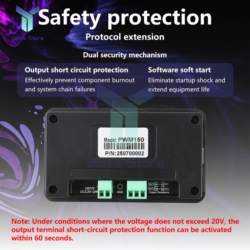 Nuevo generador de señal de doble canal PWM150 para servomotor, medidor de frecuencia, DC5-24V de frecuencia de pulso de onda cuadrada ajustable - imagen 5