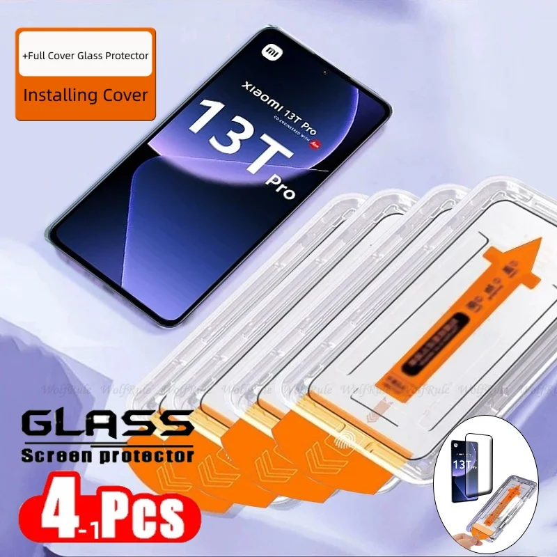 1-4 Uds para Xiaomi 13T Pro vidrio Xiaomi Mi 13T vidrio templado HD 9H fácil instalación Protector de pantalla sin polvo Xiaomi 13T Pro