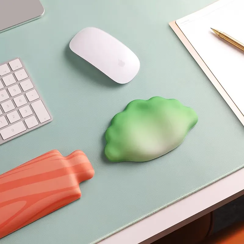 Protector de muñeca de silicona para Dumpling, alfombrilla para ratón, teclado de espuma viscoelástica, soporte para reposamanos, bonito Protector de muñeca, alfombrilla para ratón - imagen 4