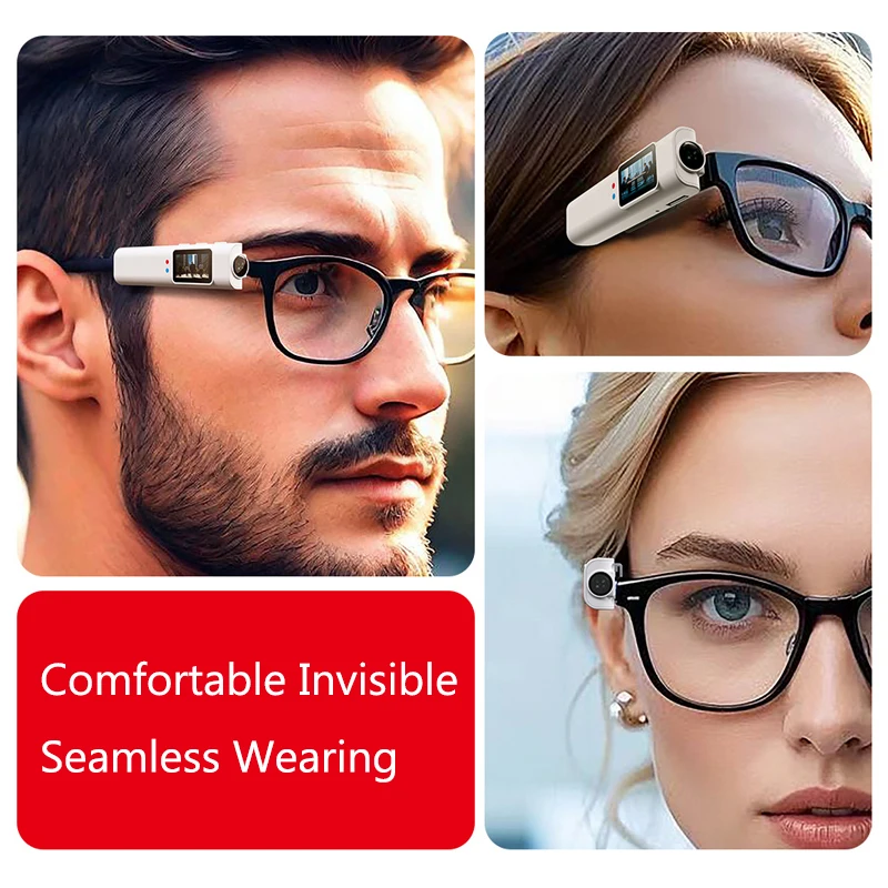 Cámara de 2,7 K, gafas, cámara montada en la cabeza, videocámara WiFi portátil para motocicleta 110 ° Control de aplicación de batería incorporada con lente gran angular - imagen 2