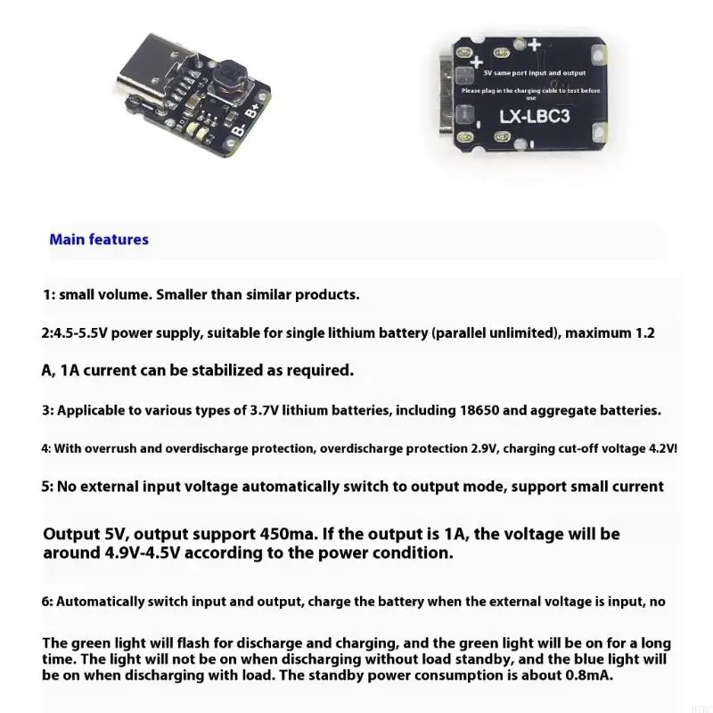 Módulo integrado descarga carga H7BC 5 V con refuerzo carga batería 3,7 V - imagen 4