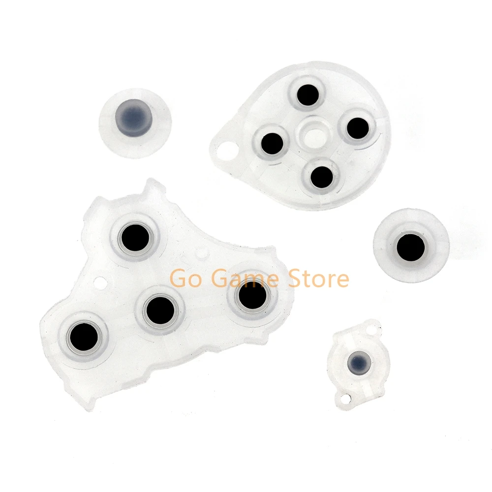 1 Juego de repuesto para NGC, almohadilla de botón con mango de silicona de goma conductora transparente para controlador Nintendo GameCube NGC - imagen 3