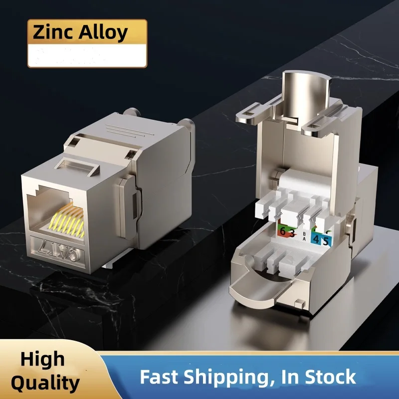 Módulo de Conector hembra Cat6 6A Cat7 Keystone Jack, Conector de blindaje para Cable de red, Cable Lan Ethernet, enchufe de Internet RJ45