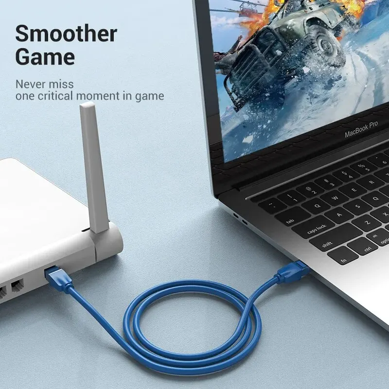 Vention Cat6 Cable Ethernet Gigabit de alta velocidad 1000Mbps Cable de Internet RJ45 Cable LAN de red blindado para PC PS5 PS4 PS3 Xbox - imagen 2