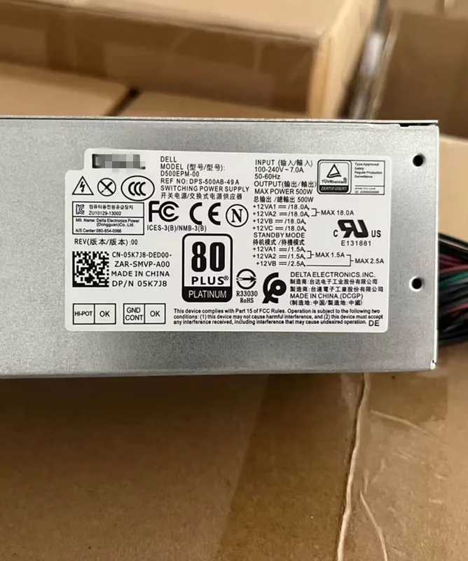 Original 0Y7R0X 05K7J8 para Dell 7080 7070 7060 3050 MT XPS 8940 fuente de alimentación 500W 5K7J8 Y7R0X D500EPM-00 DPS-500AB-49A - imagen 2