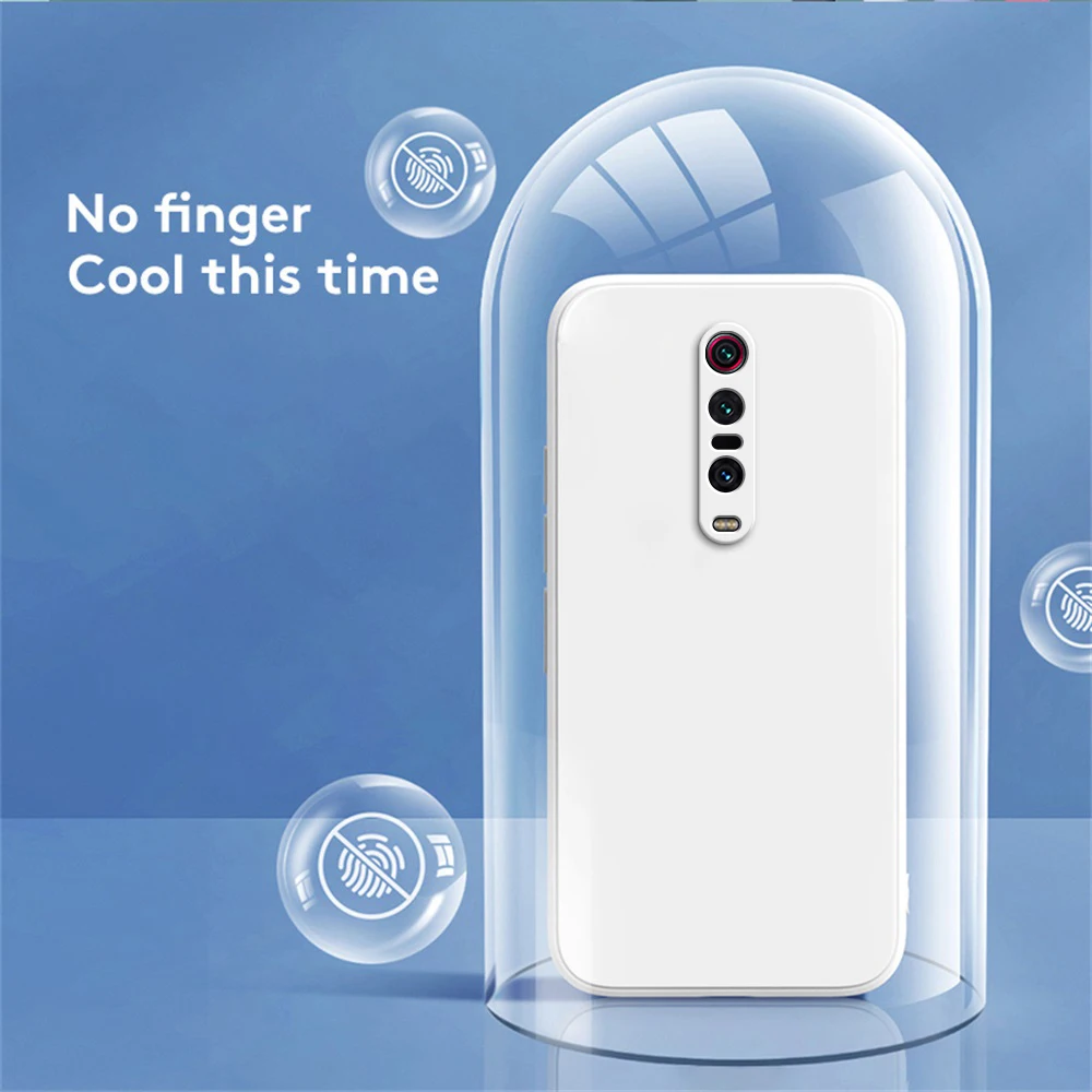 Funda de teléfono suave y lisa para Xiaomi 9T Pro 9TPro M1903F10G, Fundas de silicona líquida de Color caramelo, funda protectora Original cuadrada de lujo - imagen 3