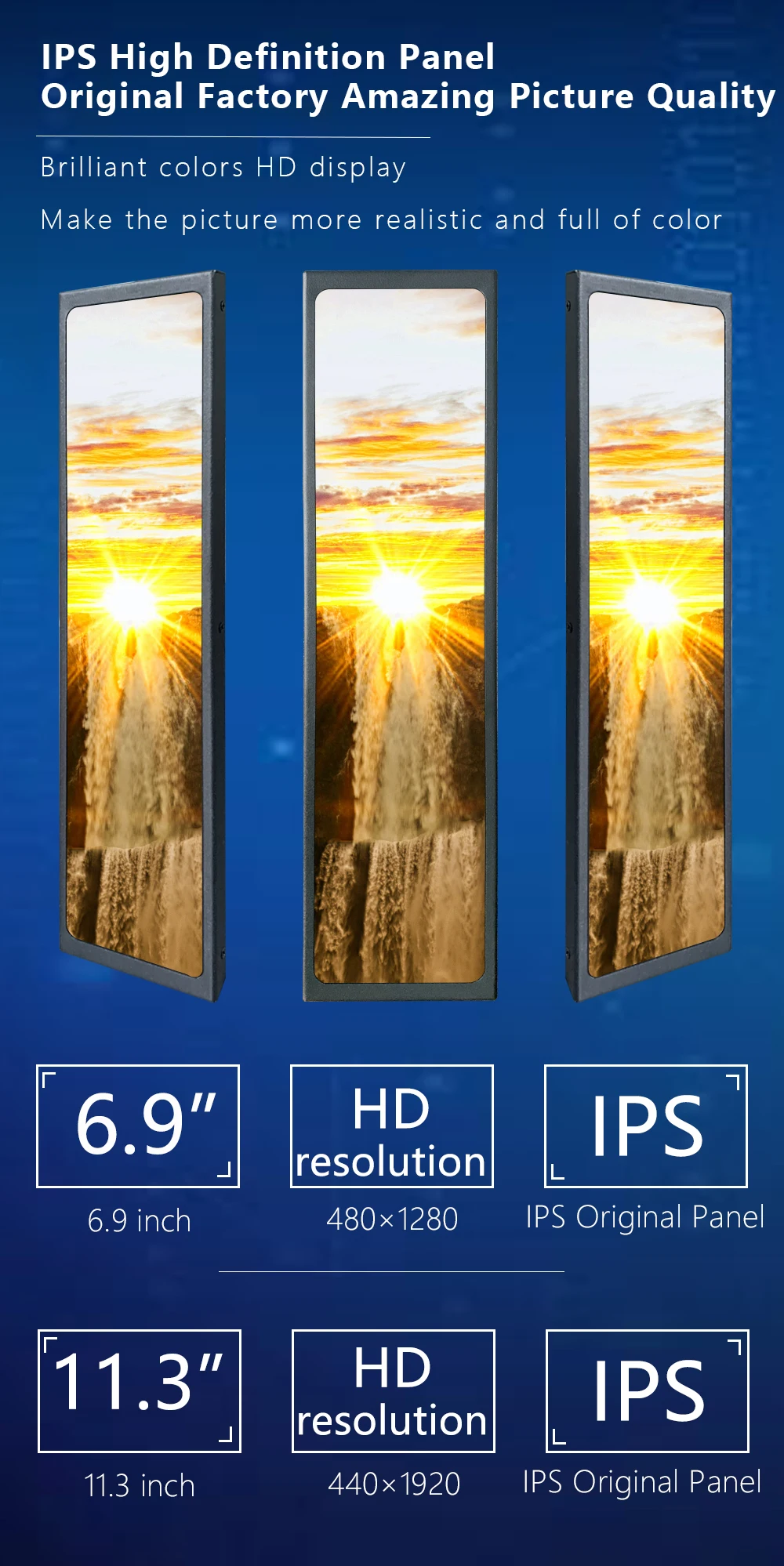 LESOWN Pantalla de pancarta compacta de 11,3 pulgadas 440 × 1920 IPS LCD Monitor portátil secundario Panel de sensor AIDA64 para caja de computadora ARGB - imagen 4