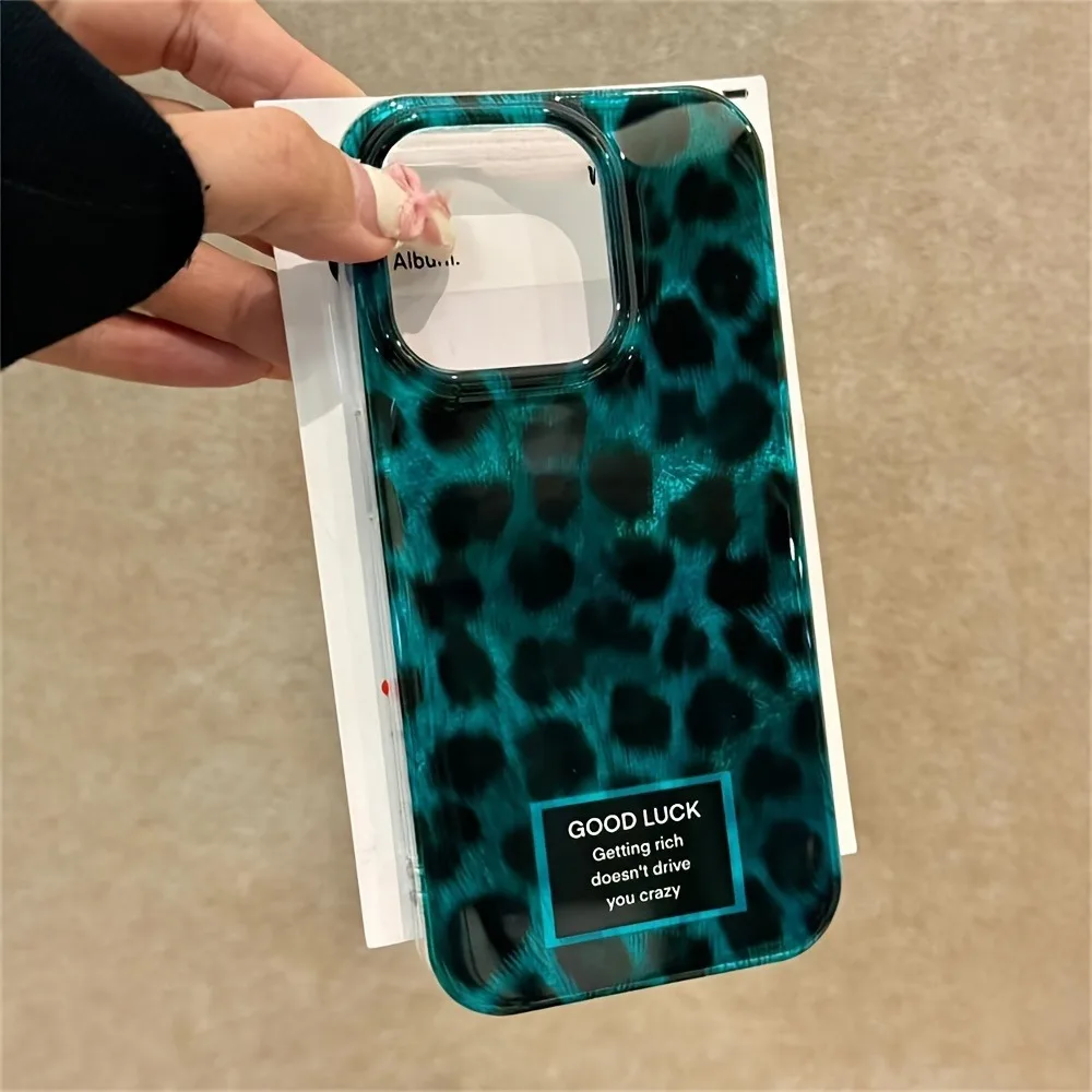 Funda de teléfono con estampado de leopardo y láser Retro para iPhone 11 12 13 14 15 16 Pro Max XS XR X 7 8 Plus, cubierta de parachoques a prueba de golpes - imagen 2