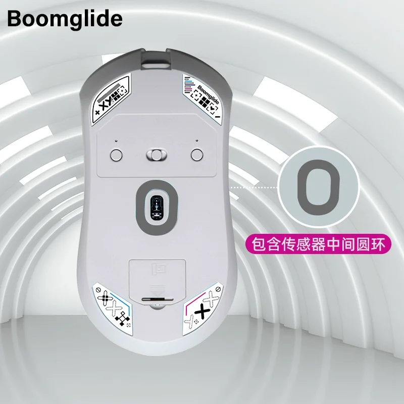 BOOMGLIDE-pies de cristal compatibles con Darmoshark M3 Mouse, patines de vidrio de borde curvado redondo personalizados - imagen 4