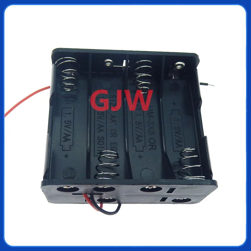 Soporte de batería AA, caja de plástico con resorte de doble cara, caja de batería con 4 ~ 10 ranuras, caja de almacenamiento de batería de 6V, conexión de serie - imagen 3
