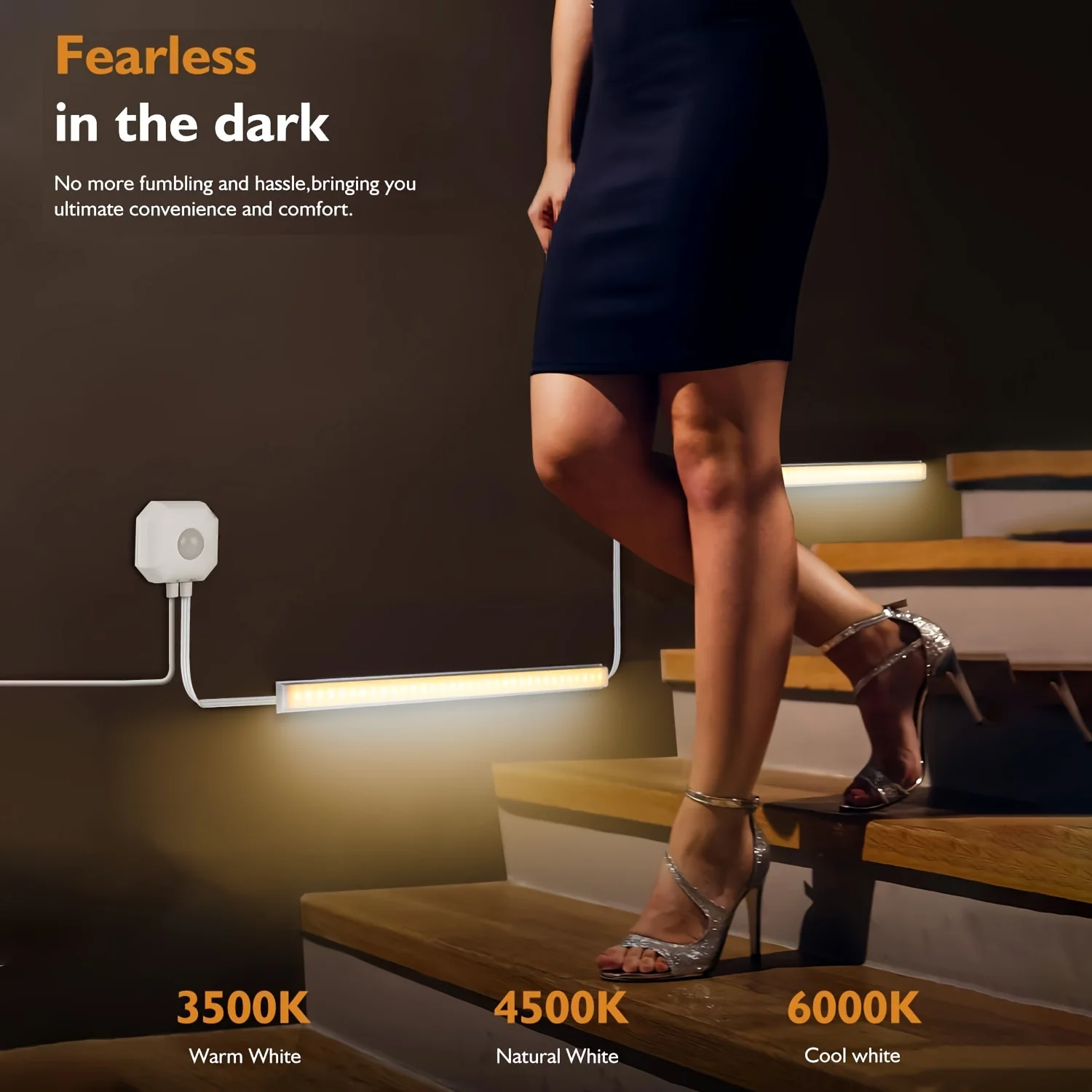 Luz LED con Sensor de movimiento, luces nocturnas con Sensor, LED USB para armario de cocina, dormitorio, armario, iluminación interior, luz nocturna de tira larga - imagen 4