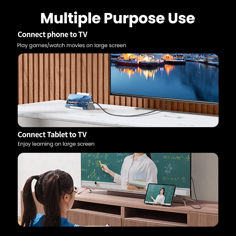 Cable USB C a 4K 8K compatible con HDMI 8K/60Hz 4K/120Hz para MacBook Pro iMac iPad Pro para Samsung Galaxy USB C a HDMI 2,1 - imagen 5